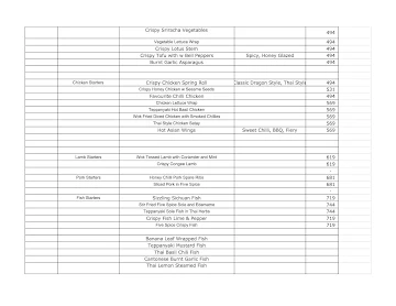 Oyster And Plum menu 