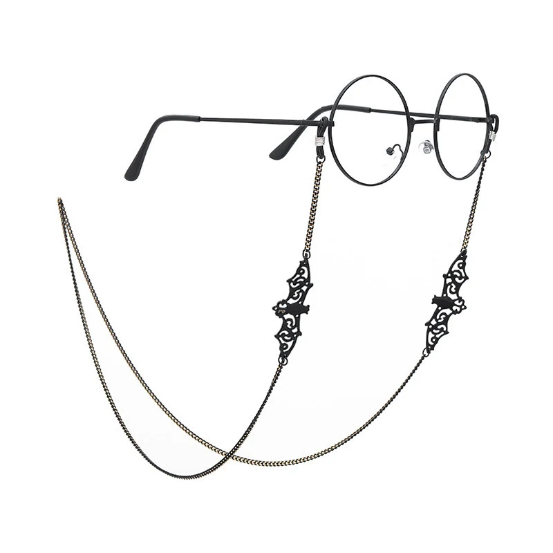 Title 2, Womens Retro Black Bat Sunglasses Chain Lanyar...