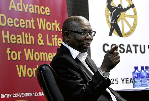 Cosatu general secretary Bheki Ntshalintshali says the federation's old resolution is very necessary now that the country is faced with an economic crisis. /Sandile Ndlovu