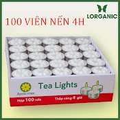 100 Viên Nến Tealight Sáp Cọ 4 Giờ Lorganic An Toàn Sức Khỏe/ Dùng Kết Hợp Đèn Xông Và Tinh Dầu/ Khử Mùi Và Đuổi Côn Trùng Hiệu Quả.
