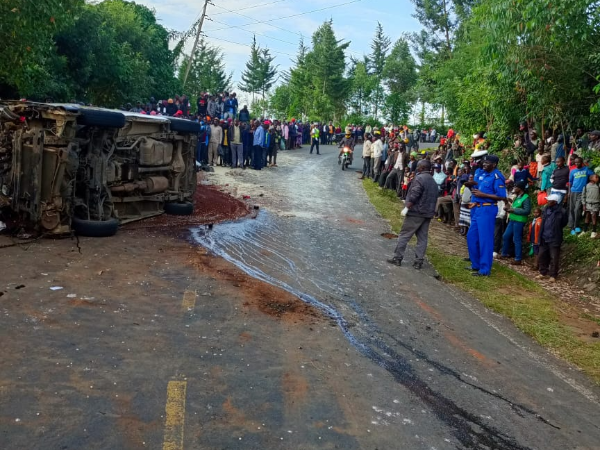 Scene of the accident in Bomet on Monday evening