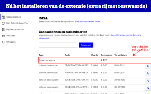 Bol.com cadeaukaarten totaal checker