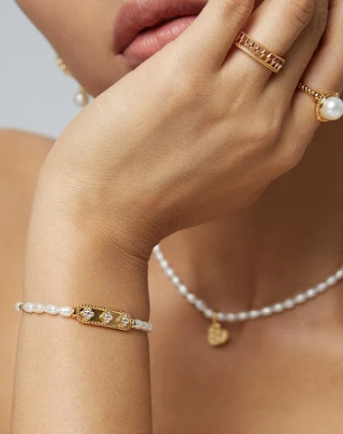 Bracelet perles de riz naturelles m - 2