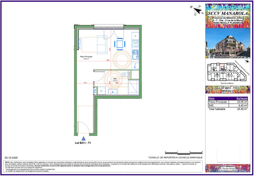 Vente appartement 1 pièce 29.48 m² à Neuilly-Plaisance (93360), 179 000 €