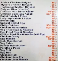 Ambur Biryani menu 1