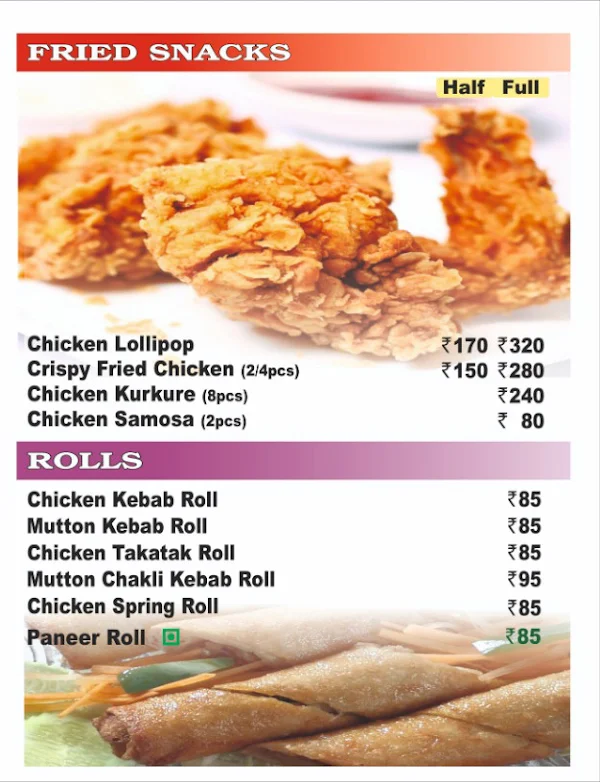 Nazeer Foods menu 