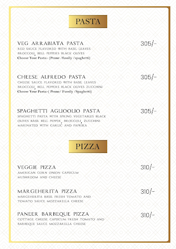 V2 Prive Restaurant menu 