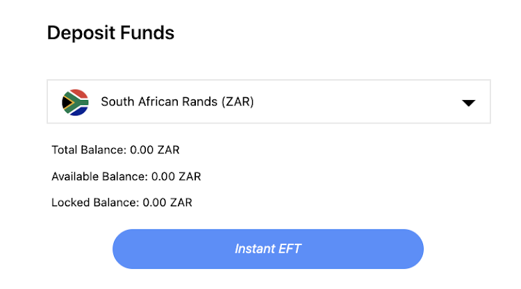 Ovex's deposit page. Picture: SUPPLIED