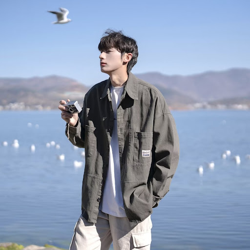 Title 4, Japanese Work Clothes Shirt Jacket Male