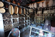 Traditional medicine on display for customers at Kwa Mai Mai in downtown Johannesburg.