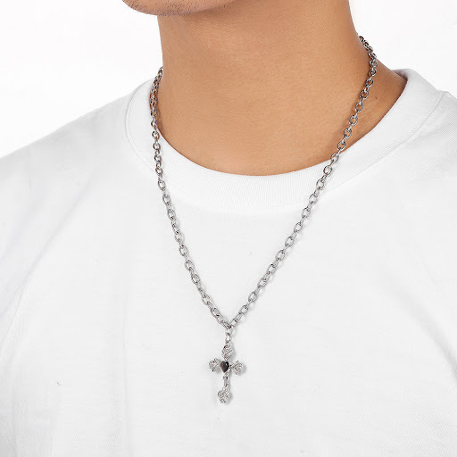 Title 5, Fashion Personalized Love Rose Cross Necklace E...