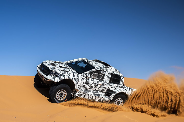 Ford returns to the Dakar with the Ranger Raptor, albeit the old model. Picture: SUPPLIED