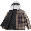 supreme®/dickies® plaid hooded zip up shirt fw23