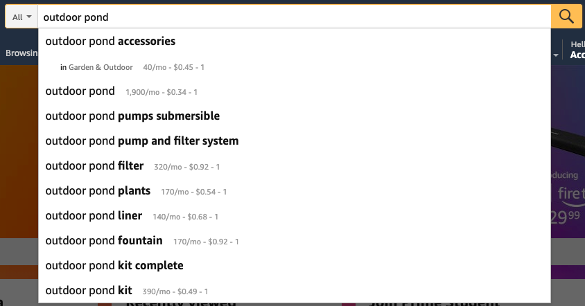 amazon search auto-suggest
