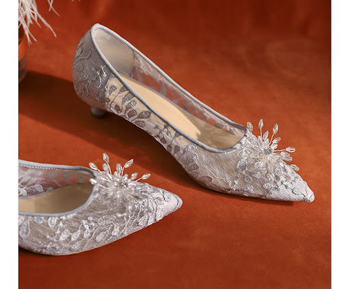 Title 2, White flat wedding shoes with crystals and low ...
