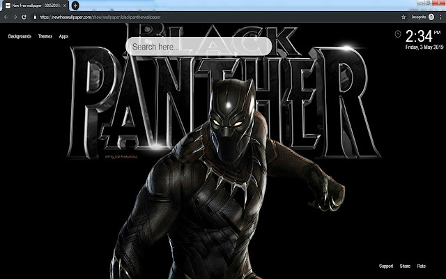 Black Panther Wallpaper HD New Tab Themes