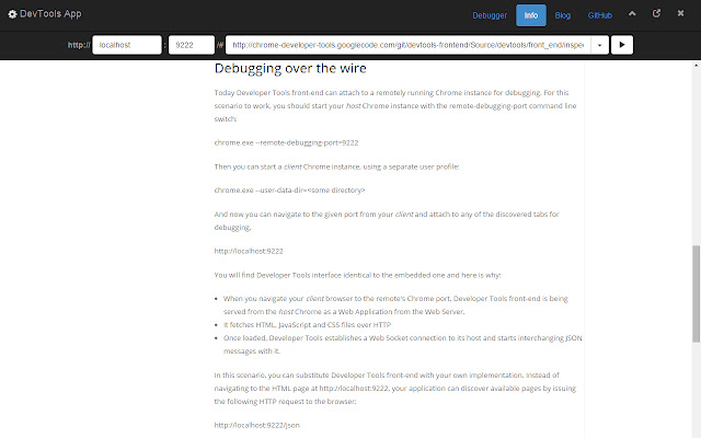 Dev Tools App chrome extension