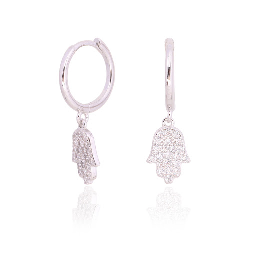 Title 2, S925 Sterling Silver Diamond Palm Shaped Ear Cl...