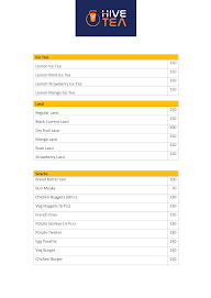 Hive Tea menu 4