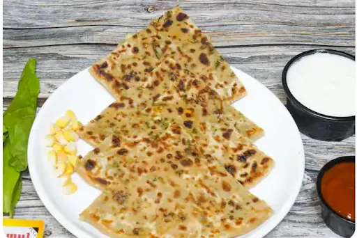 Cheese Corn Spinach Paratha