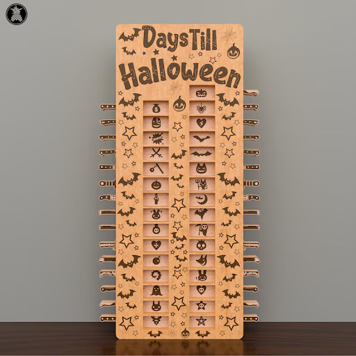 Title 2, Wooden Craft Halloween Knife And Fork Countdown...