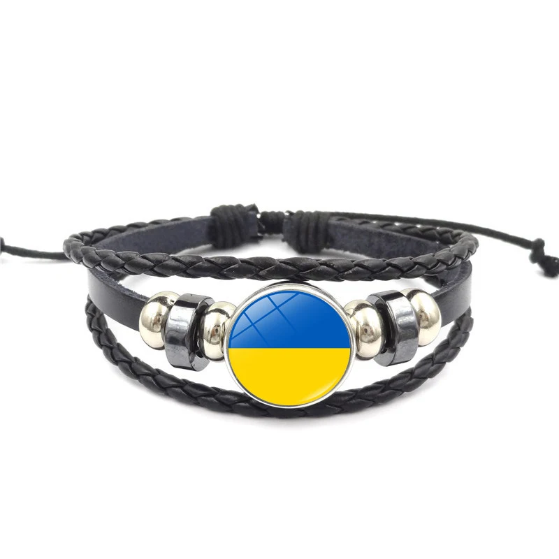 Title 3, Bracelet en cuir vintage fait main, perles tiss...