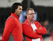 Swys de Bruin and Victor Matfield during the 2017 Currie Cup rugby match between the Lions and Sharks at Ellis Park, Johannesburg on 12 August 2017.