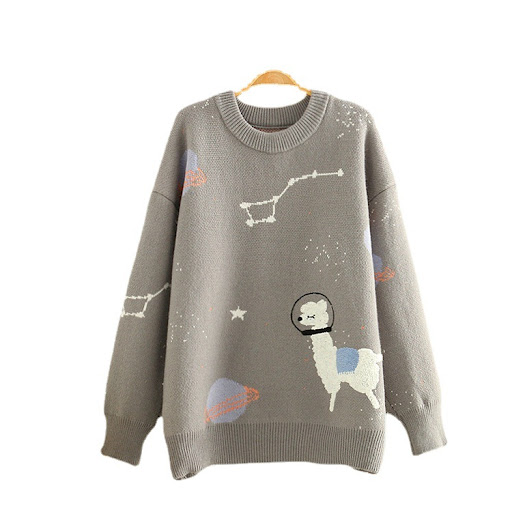 Title 4, New All-match Japanese Lamb Padded Round Neck S...