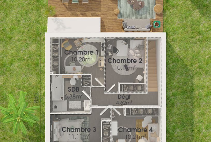  Vente Terrain + Maison - Terrain : 440m² - Maison : 96m² à Fresne-le-Plan (76520) 