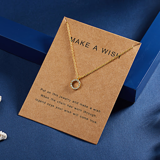 Title 3, Paper Card Inlaid Diamond Hollow Circular Penda...