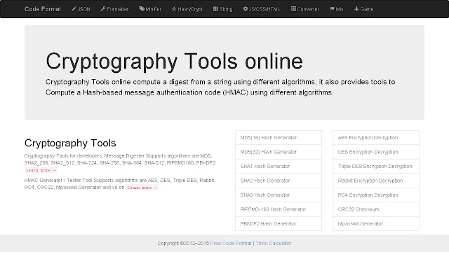 Cryptography Tools online chrome extension