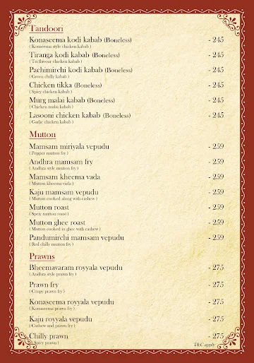 Konaseema Kitchen menu 