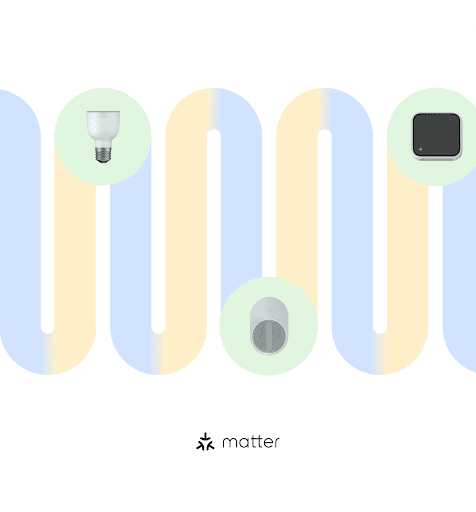 Imagen de una figura sinuosa que refleja la facilidad de conexión de los dispositivos compatibles con Matter