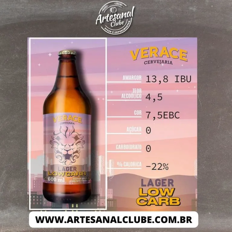 Cerveja low carb verace - cervejas menos calóricas - BVML