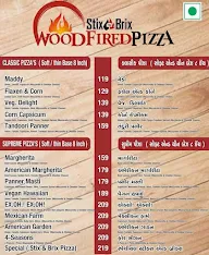 Stix'n Brix Wood Fired Pizza menu 1