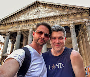 Luitingh with his partner, Duane Alexander, in Rome.