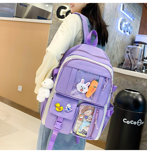 Title 12, Five-piece Lightweight Student Large Capacity B...