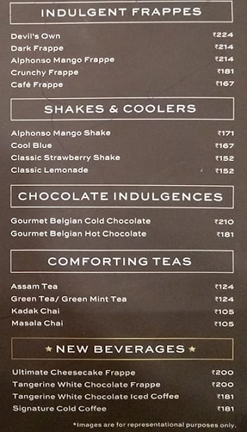 Cafe Coffee Day menu 