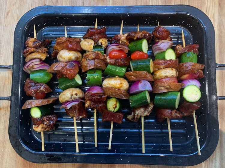 Scrumptious pork kebabs.