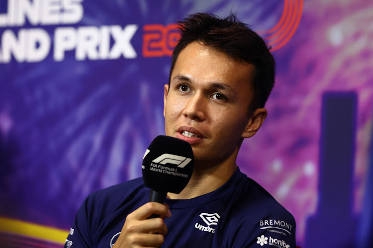 Alexander Albon attends the drivers press conference during previews for the F1 Grand Prix of Singapore at Marina Bay Street Circuit on September 29 2022.