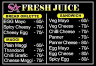 SA FRESH JUICE & MILK SHAKES menu 2