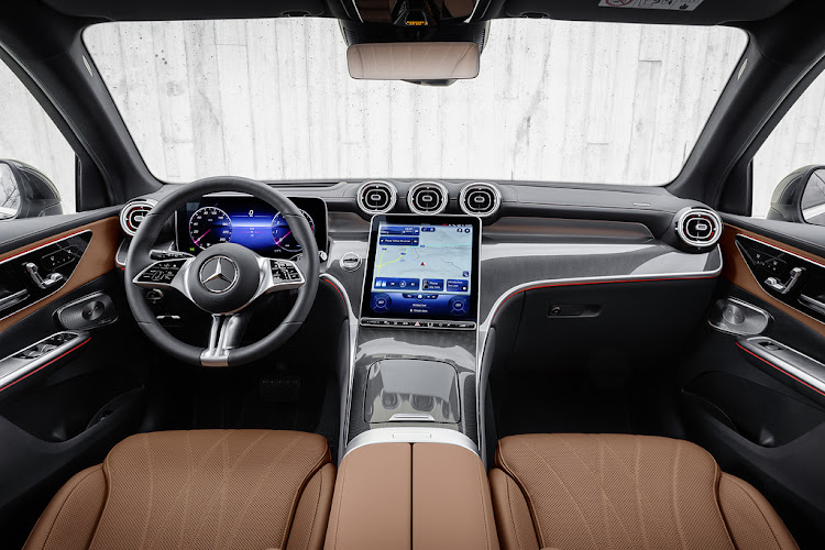 A floating digital screen and premium feel touch points amplify the luxury in the new GLC cabin.