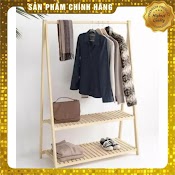 Giá Kệ Gỗ Treo Quần Áo 2 Tầng Chữ A - Gọn Gàng Phòng Ngủ - Trang Trí Theo Phong Cách Vintage Hot Hiện Nay