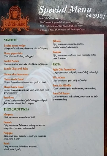 San Churro Cafe menu 