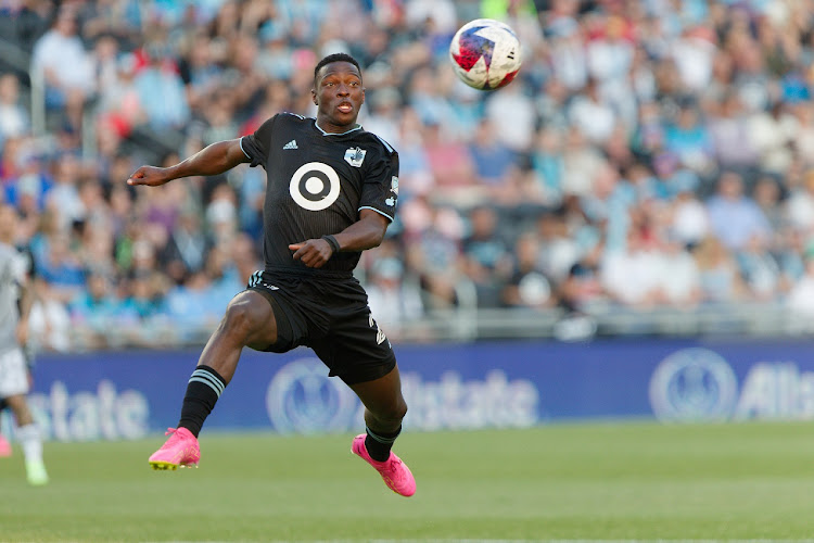 Bongokuhle Hlongwane during Minnesota United's Major League Soccer game against Toronto FC at Allianz Field in St Paul, Minnesota on June 3 2023.