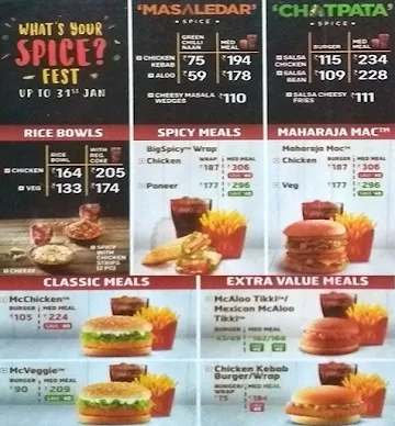 McDonald's menu 