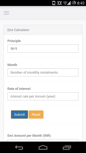 EMI Calculator INR