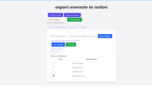 تصدير Evernote إلى Notion