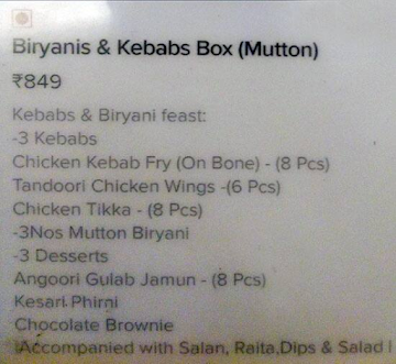 Barbeque Nation menu 