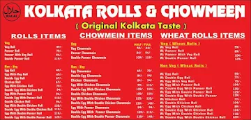 Kolkata Rolls & Chowmien menu 